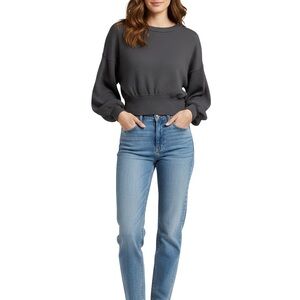Free People Charcoal Long Sleeve Top